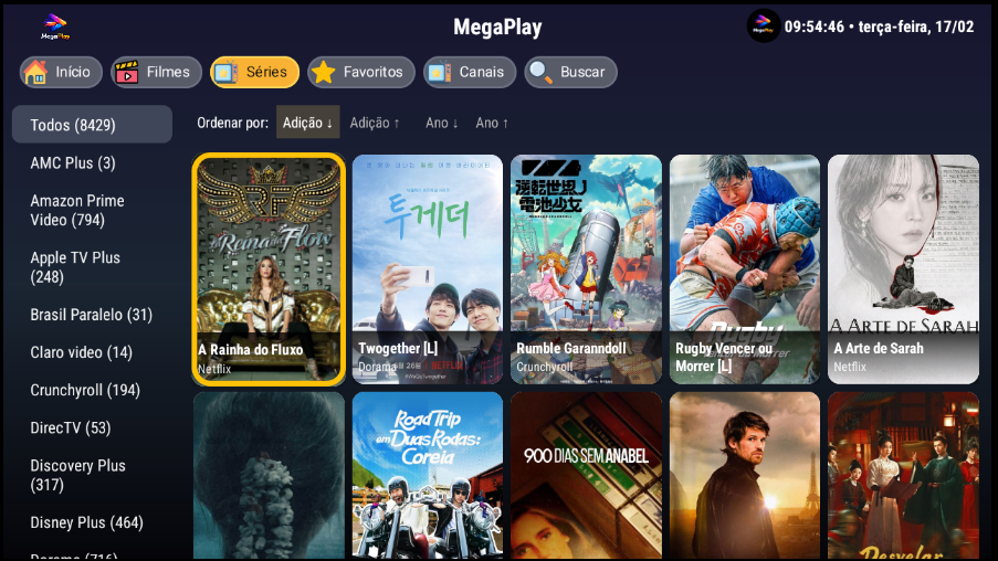 Detalhes de conteúdo do MegaPlay na TV